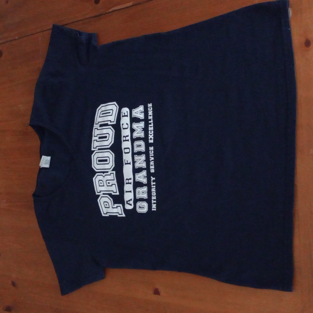 Proud Grandma Air Force Navy Graphic Tee Large
